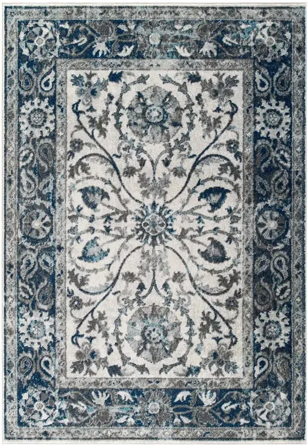 Entourage Samira Distressed Vintage Floral Persian Medallion 5x8 Area Rug