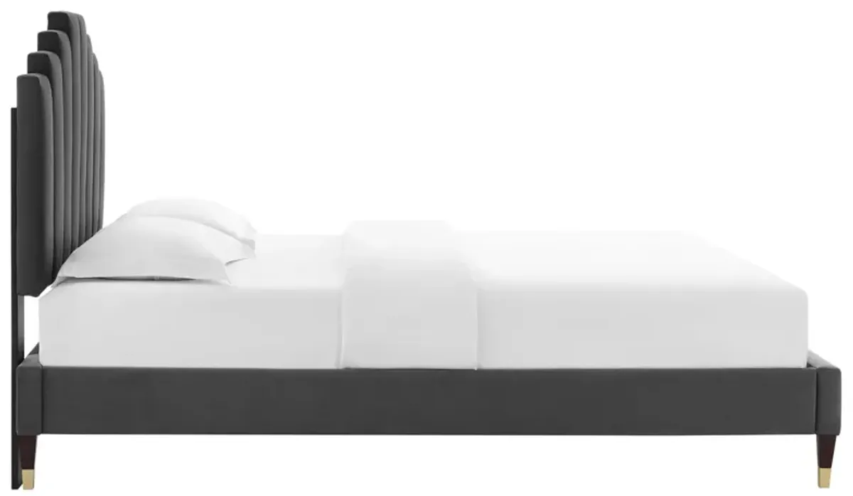 Elise Queen Performance Velvet Platform Bed