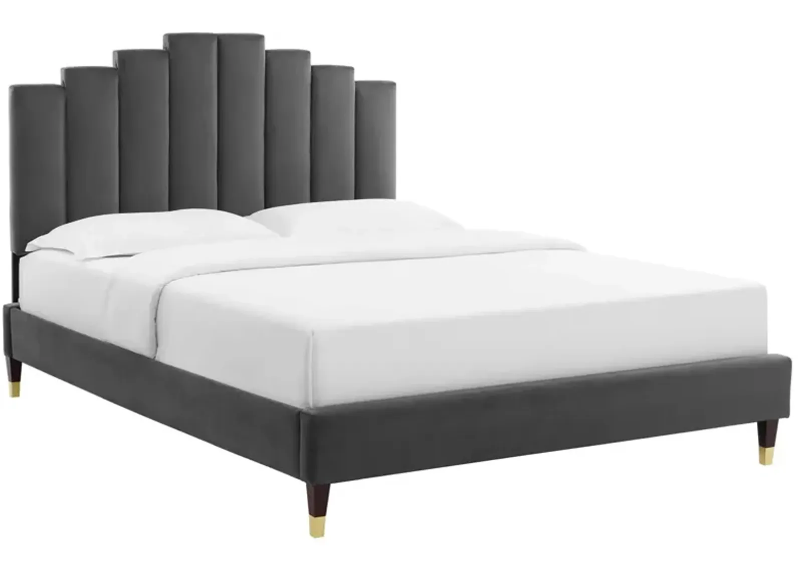 Elise Queen Performance Velvet Platform Bed