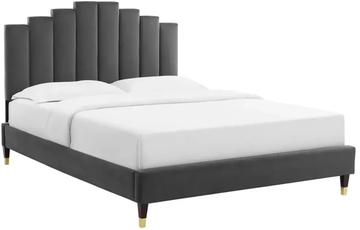 Elise Queen Performance Velvet Platform Bed