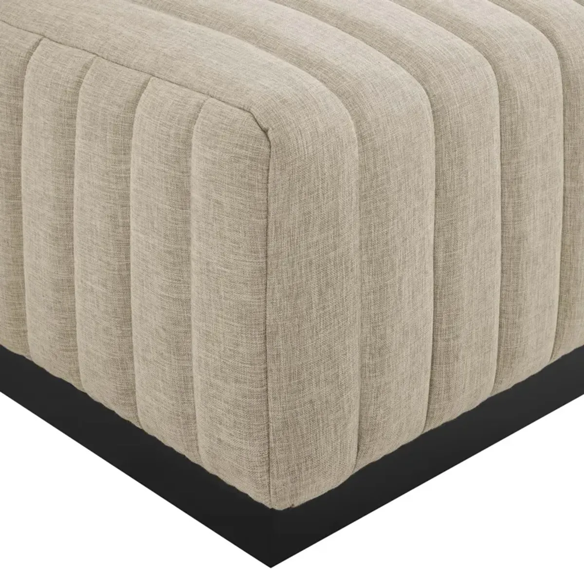 Conjure Channel Tufted Upholstered Fabric Ottoman