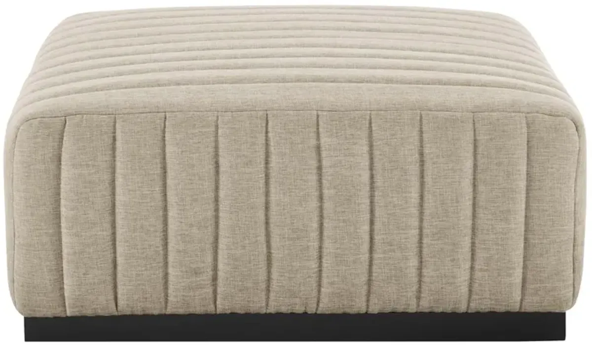 Conjure Channel Tufted Upholstered Fabric Ottoman