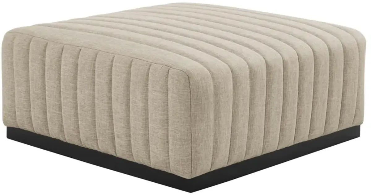 Conjure Channel Tufted Upholstered Fabric Ottoman