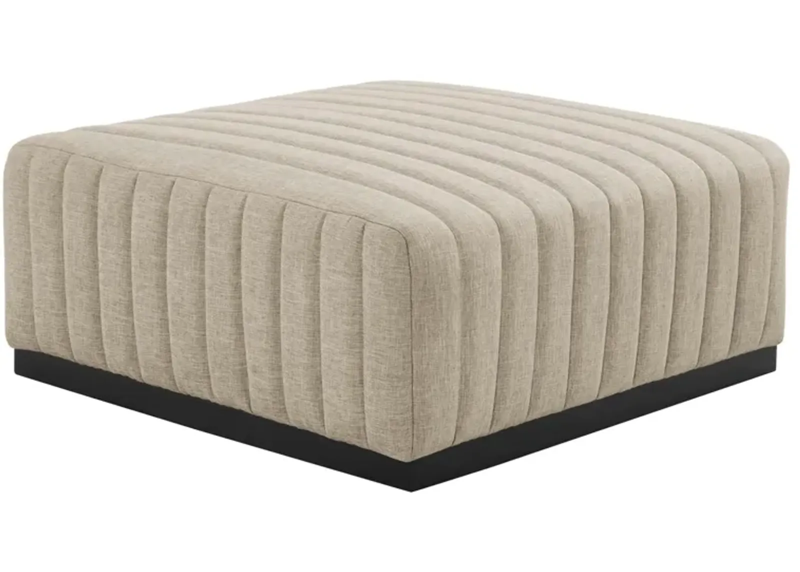 Conjure Channel Tufted Upholstered Fabric Ottoman