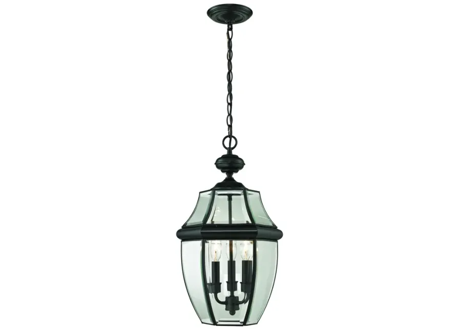 Ashford 12" Wide 3-Light Outdoor Pendant - Black