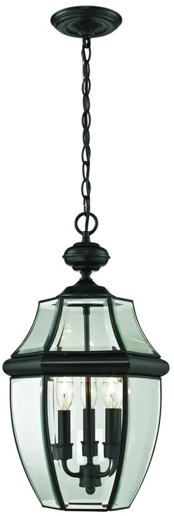 Ashford 12" Wide 3-Light Outdoor Pendant - Black