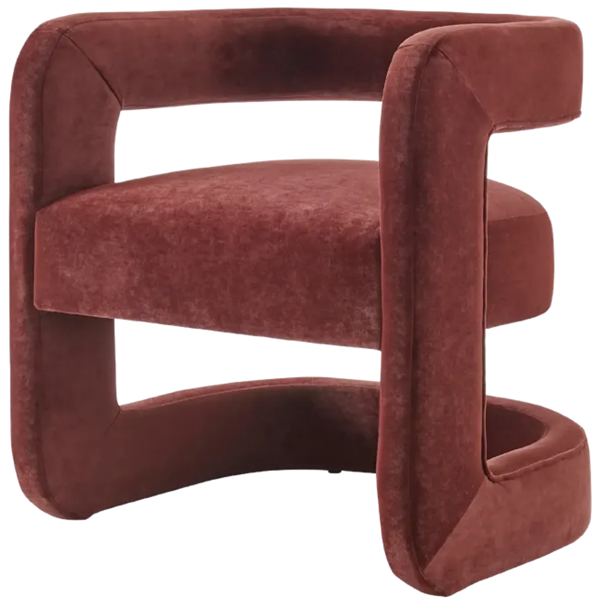 Althea Velvet Accent Arm Chair, Dainty Maroon 