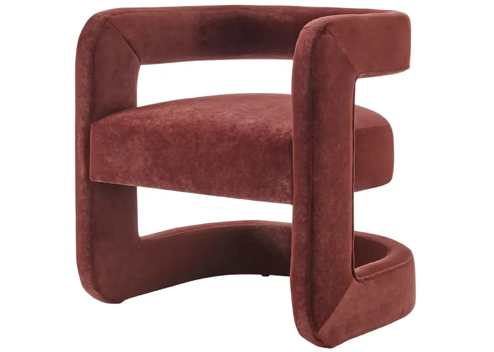 Althea Velvet Accent Arm Chair, Dainty Maroon 