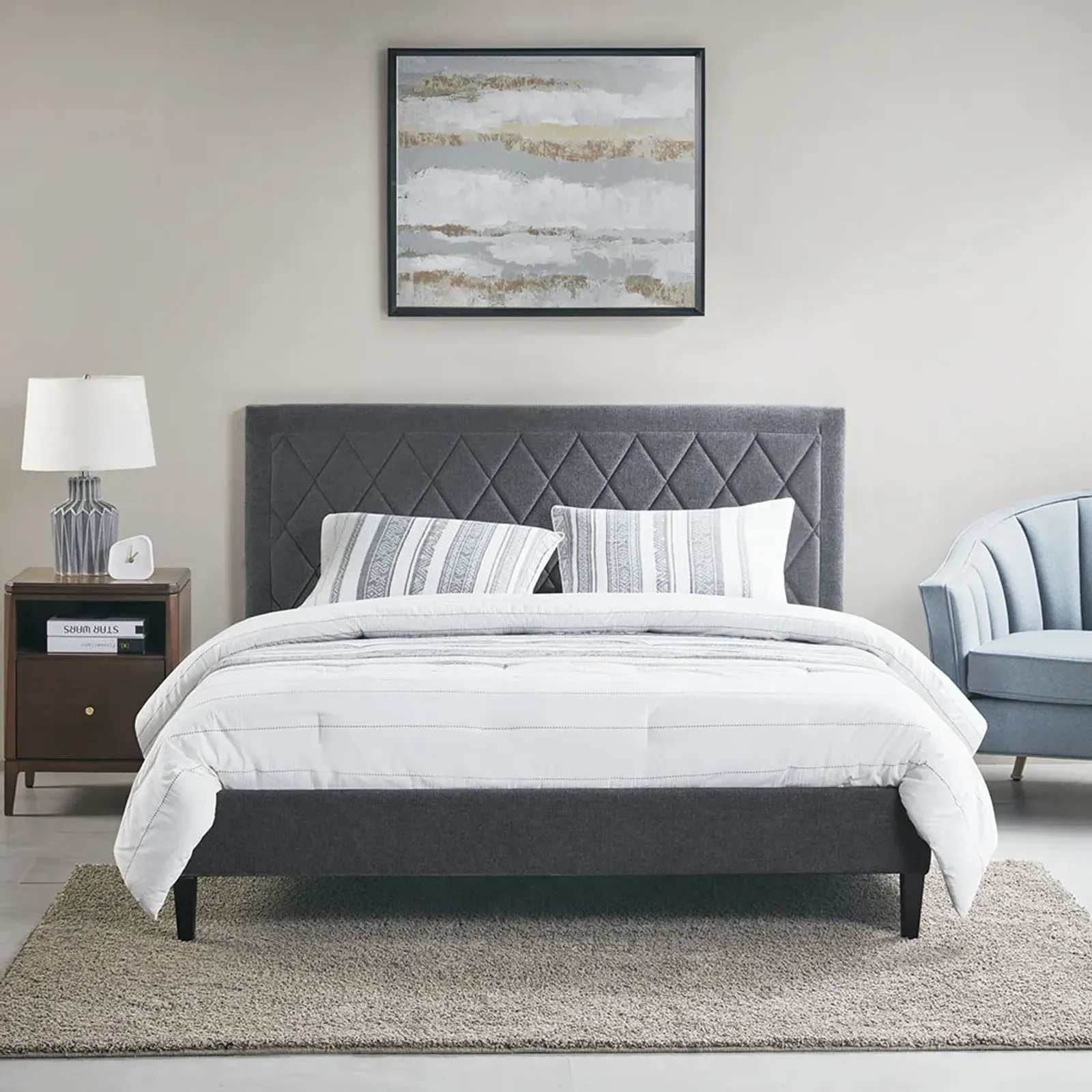 510 Design Rowen Charcoal Rowen Queen Platform Bed