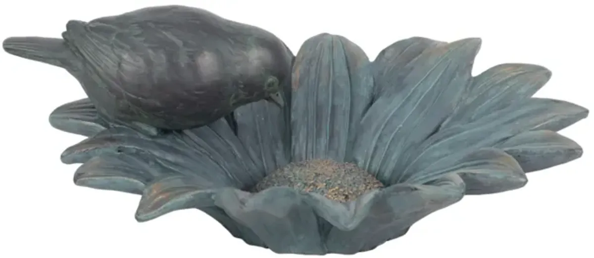 11" Daisy Bird Feeder, Blue