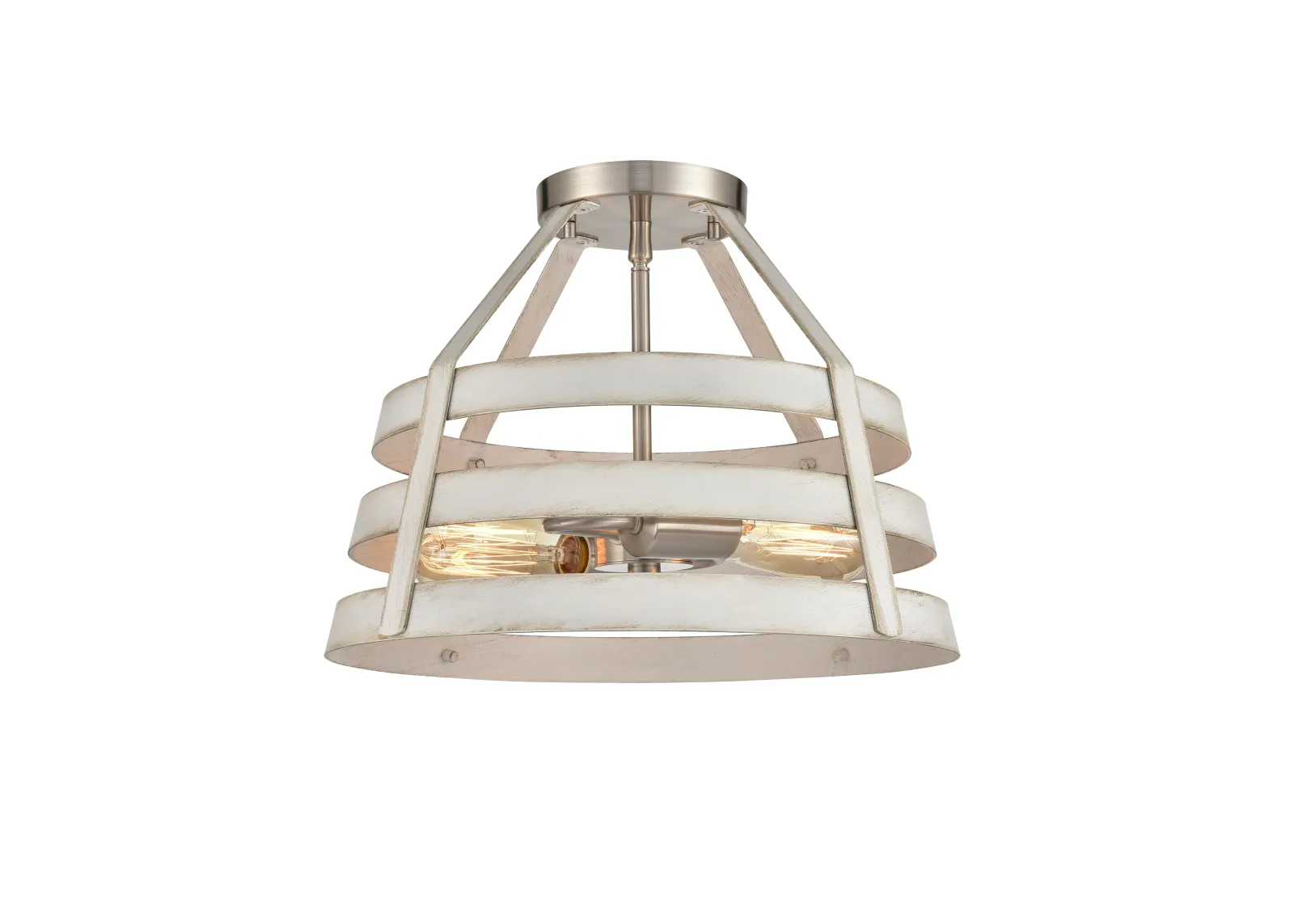 Brigantine 2-Light Semi Flush Mount - Satin Nickel