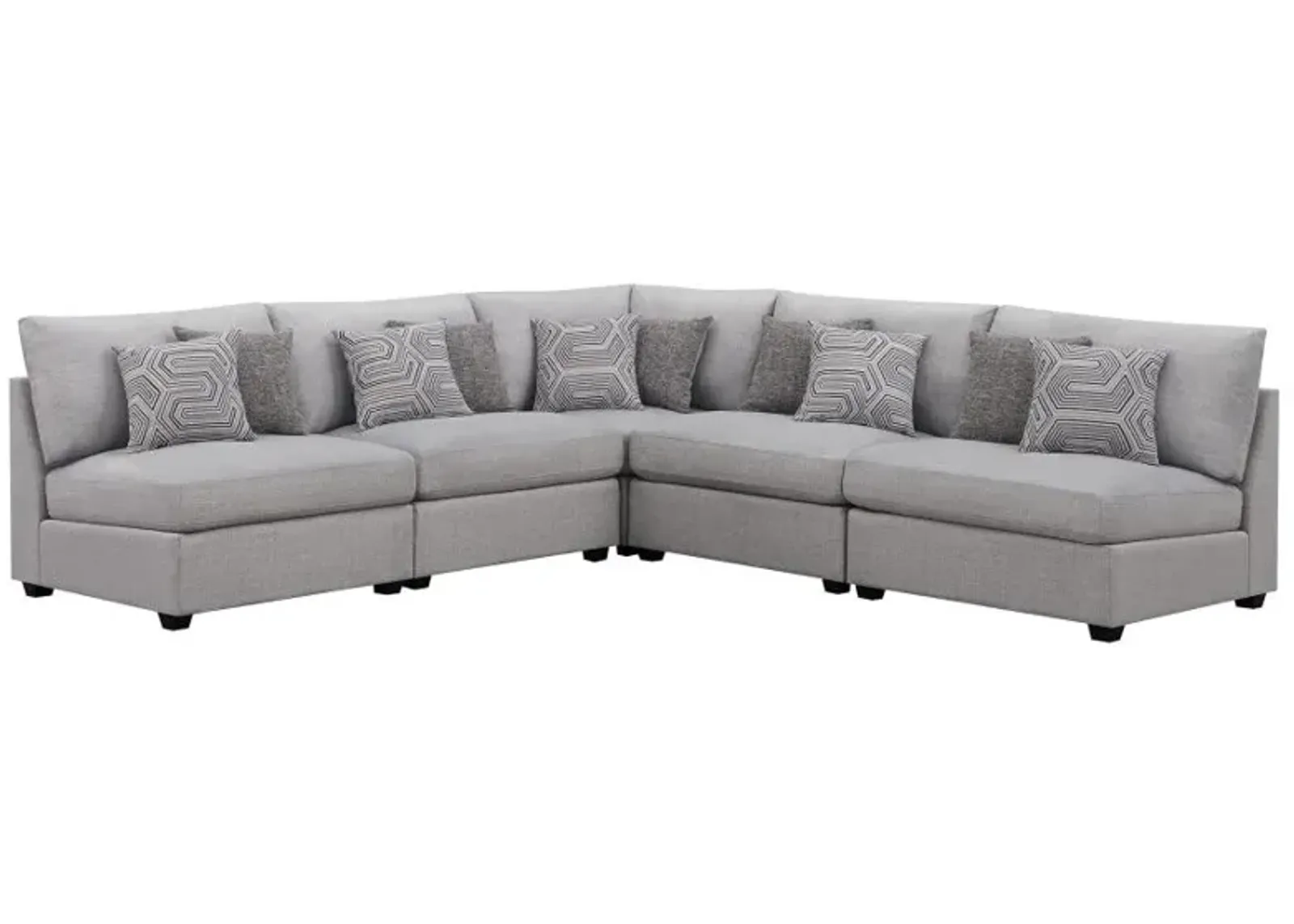 Cambria 5-piece Upholstered Modular Sectional Grey