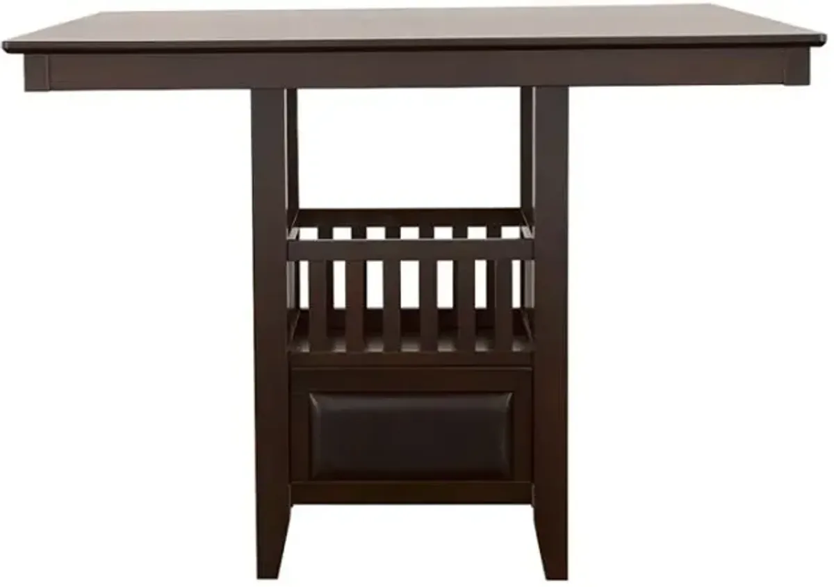 Jaden Square Counter Height Table with Storage Espresso