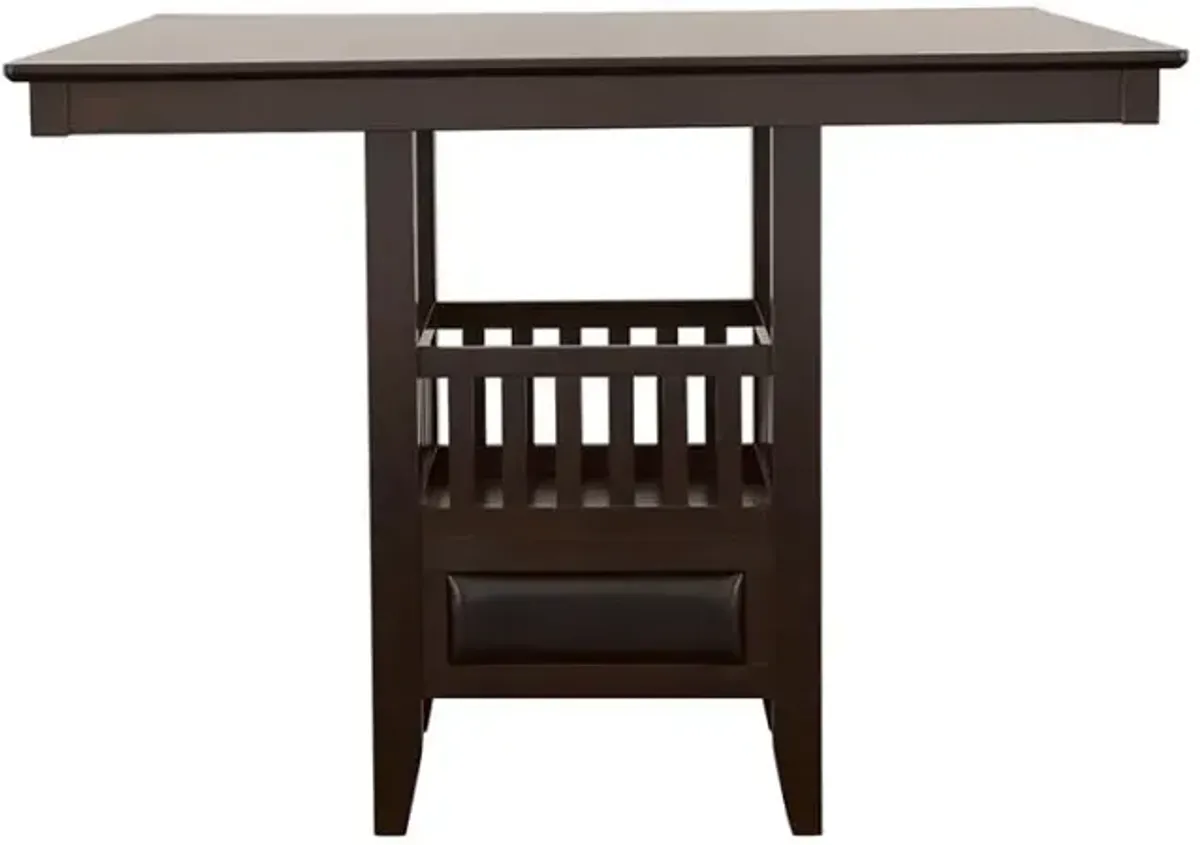 Jaden Square Counter Height Table with Storage Espresso