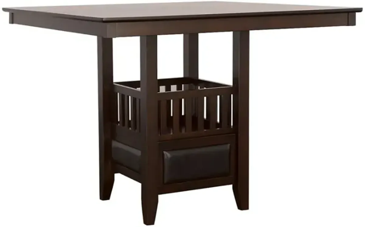 Jaden Square Counter Height Table with Storage Espresso