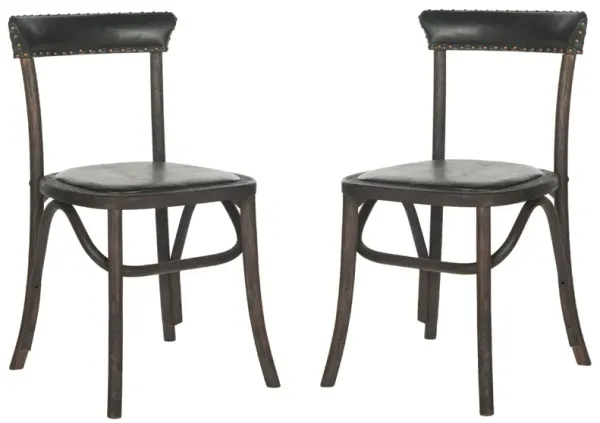 KENNY 19''H SIDE CHAIR - BRASS NAIL HEADS - Set of 2