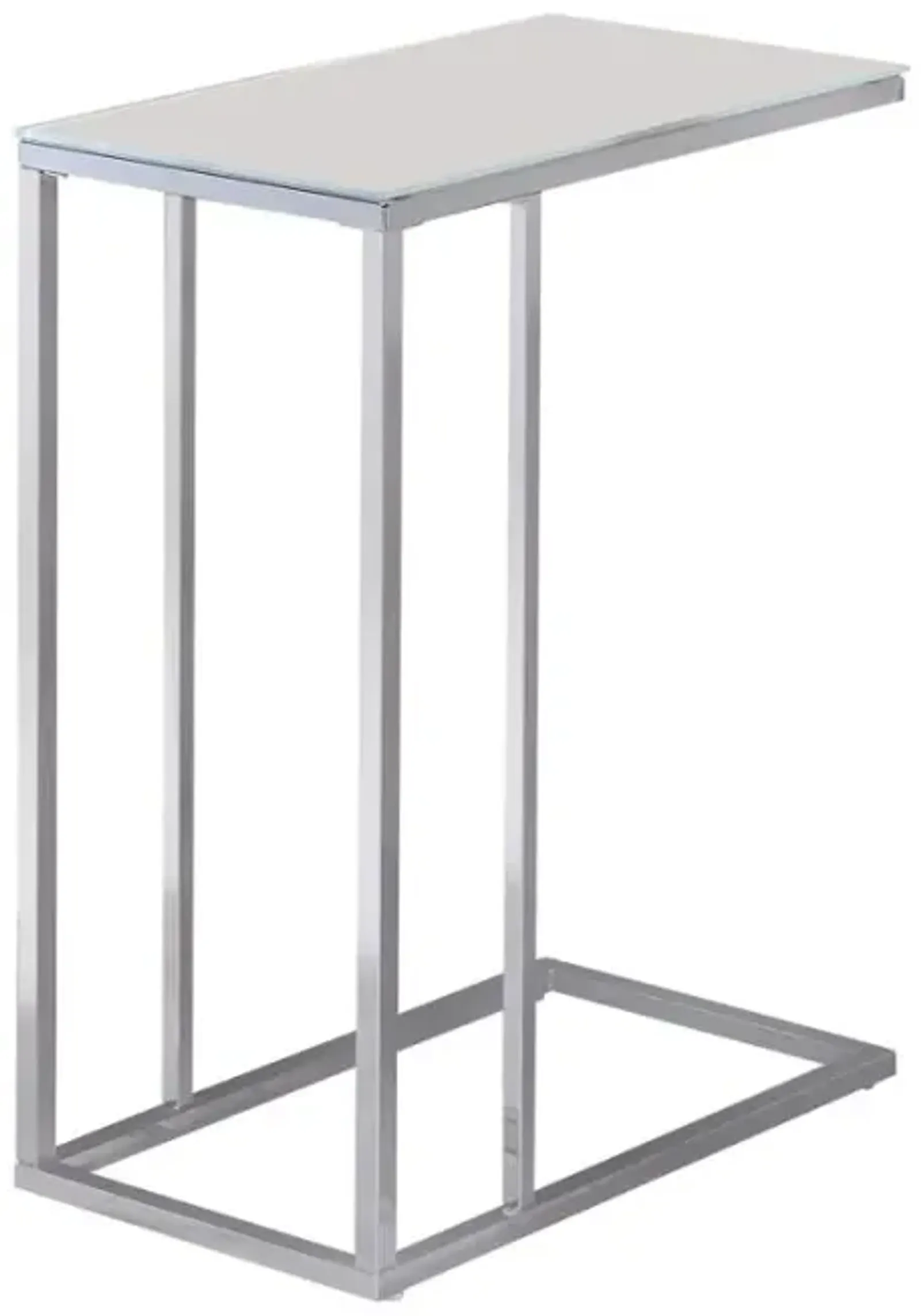 Rhiannon Glass Top Accent Table Chrome And White