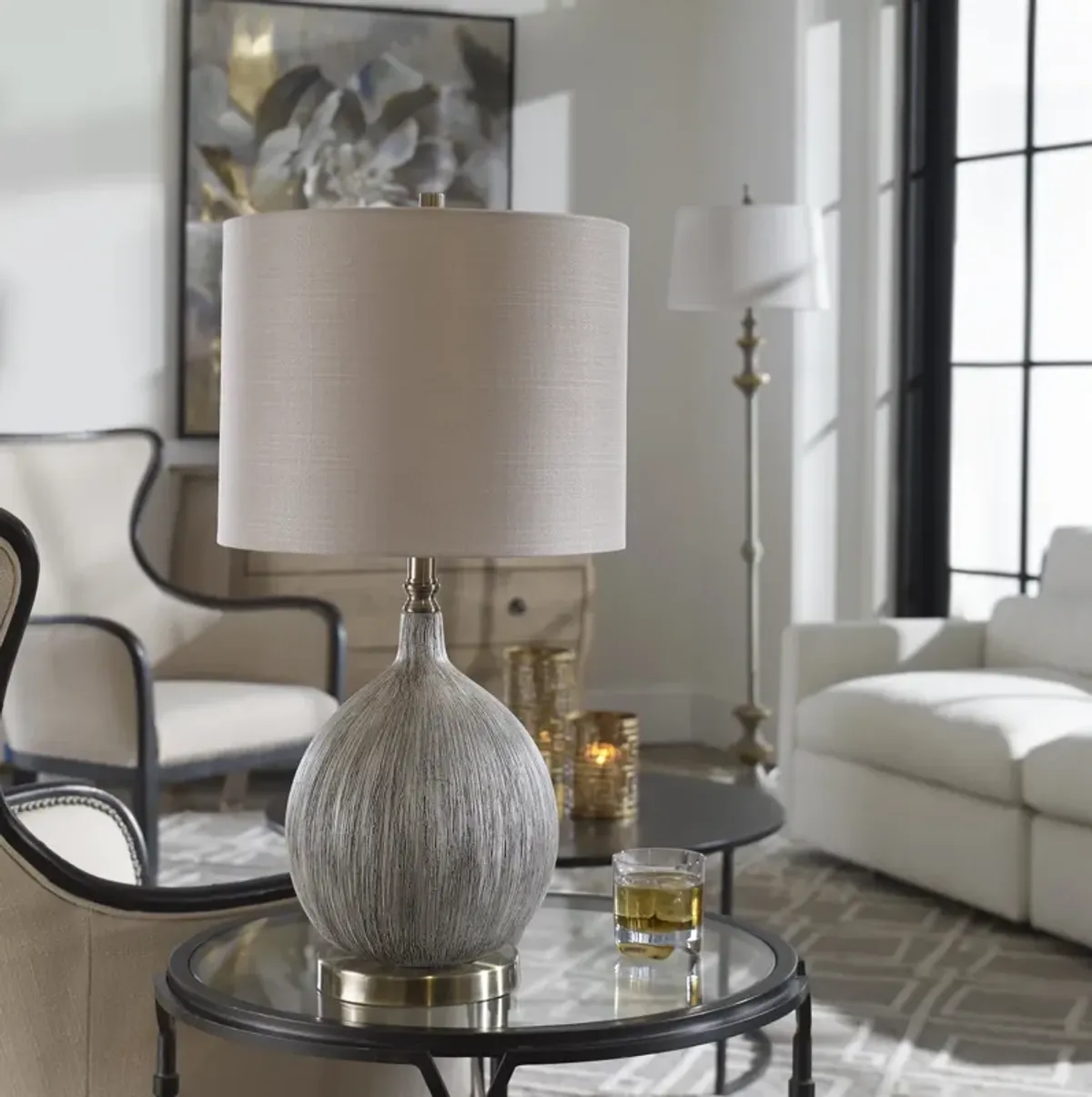 Hedera Textured Ivory Table Lamp