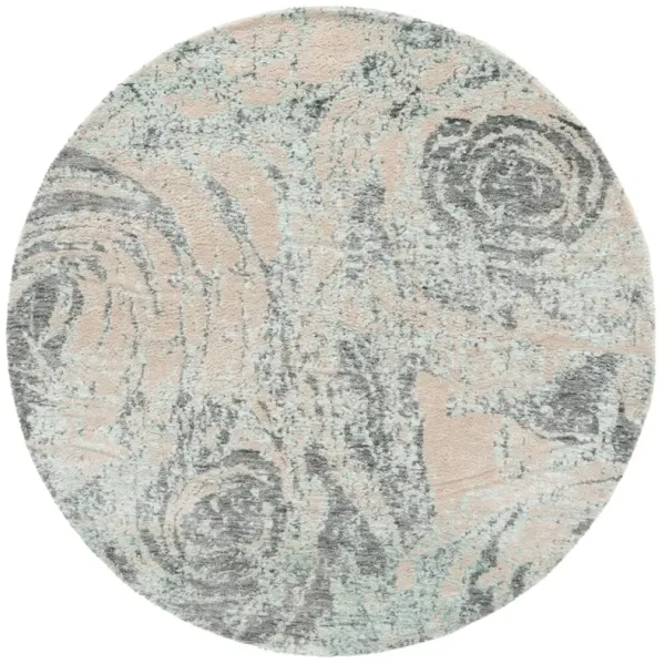 AUDREY 107 BLUE  6' x 6' Round Round Rug