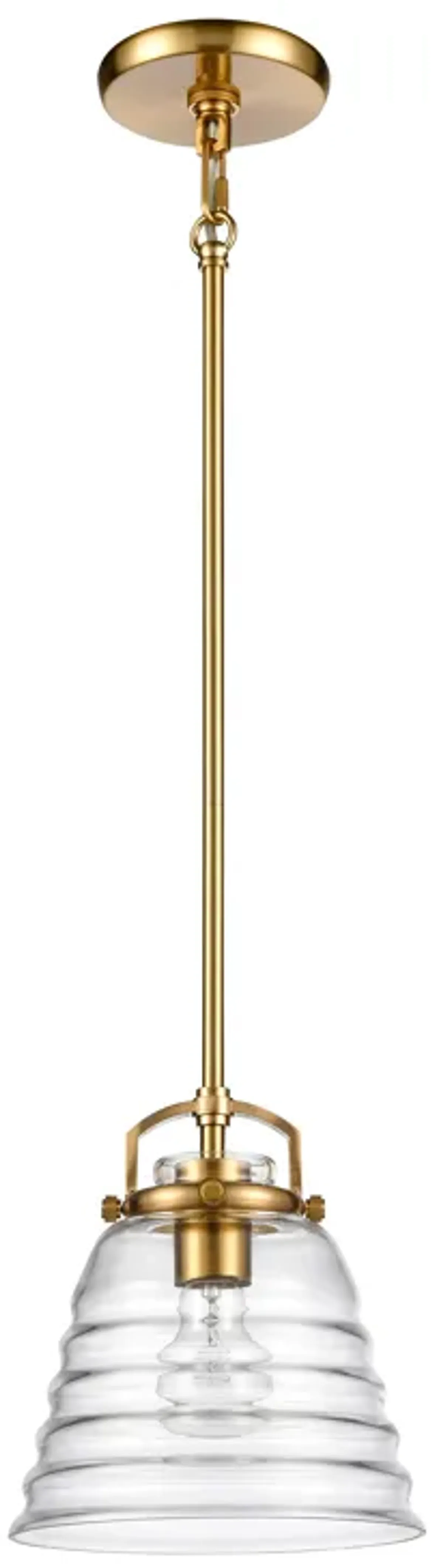 Current 8" Wide 1-Light Pendant - Satin Brass