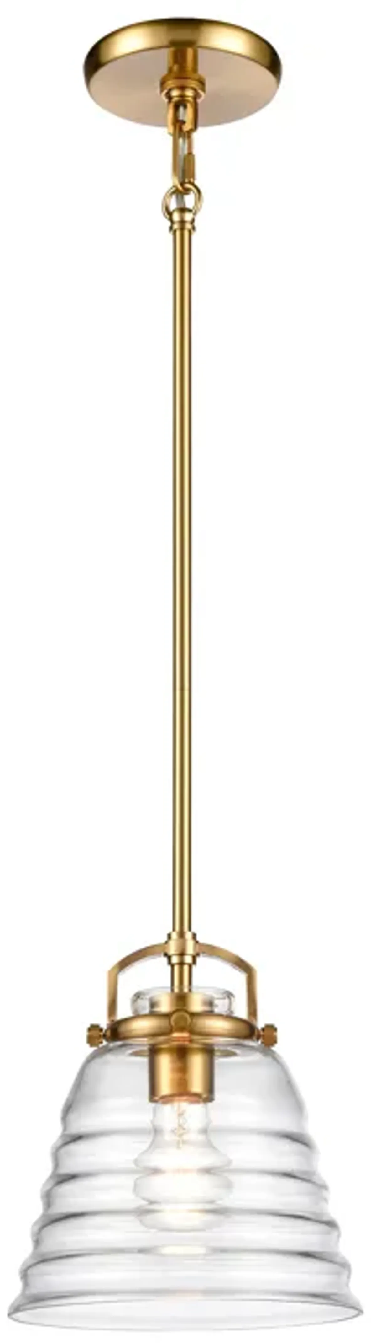 Current 8" Wide 1-Light Pendant - Satin Brass