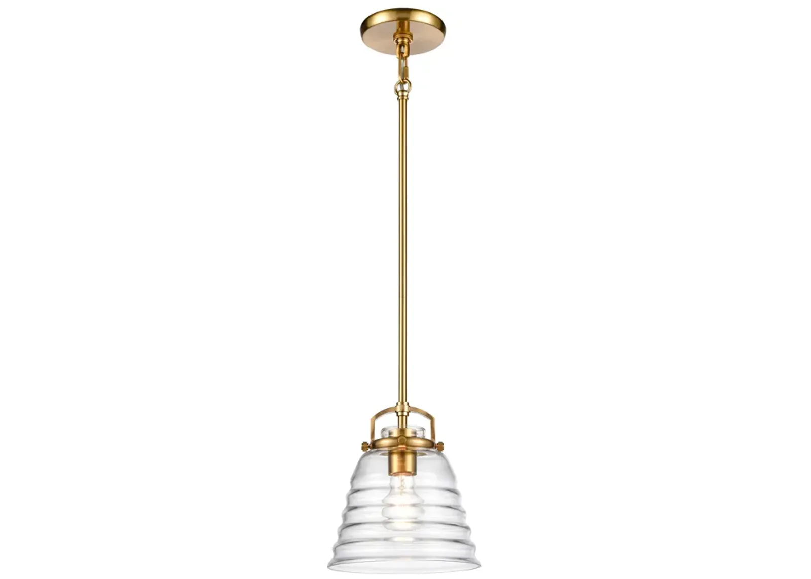 Current 8" Wide 1-Light Pendant - Satin Brass