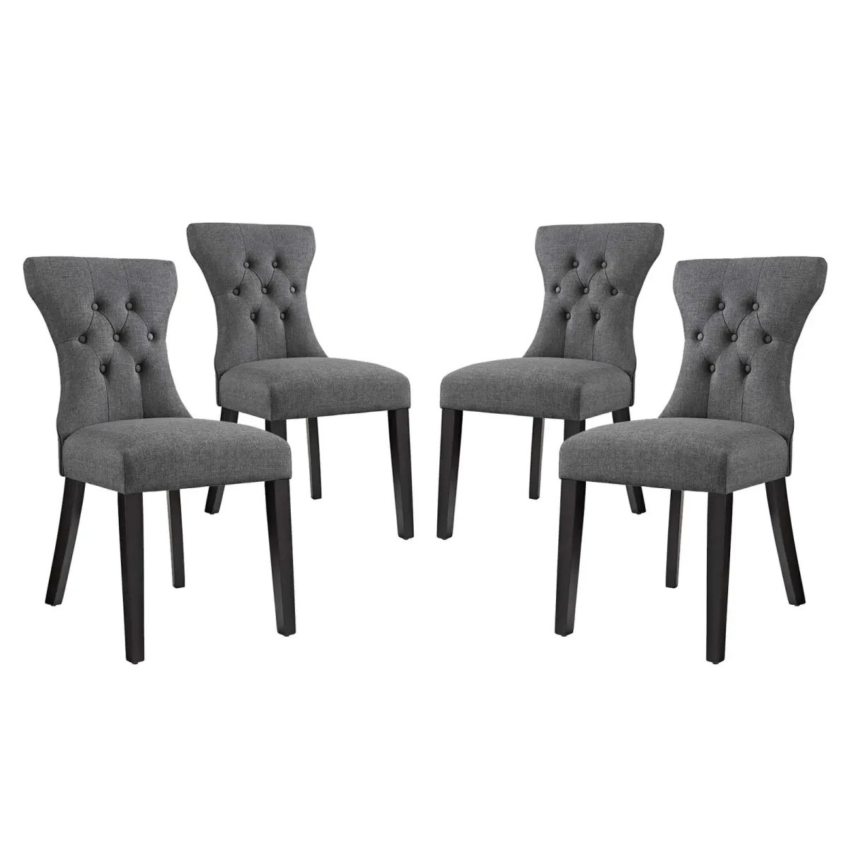 Silhouette Dining Side Chairs Upholstered Fabric Set of 4