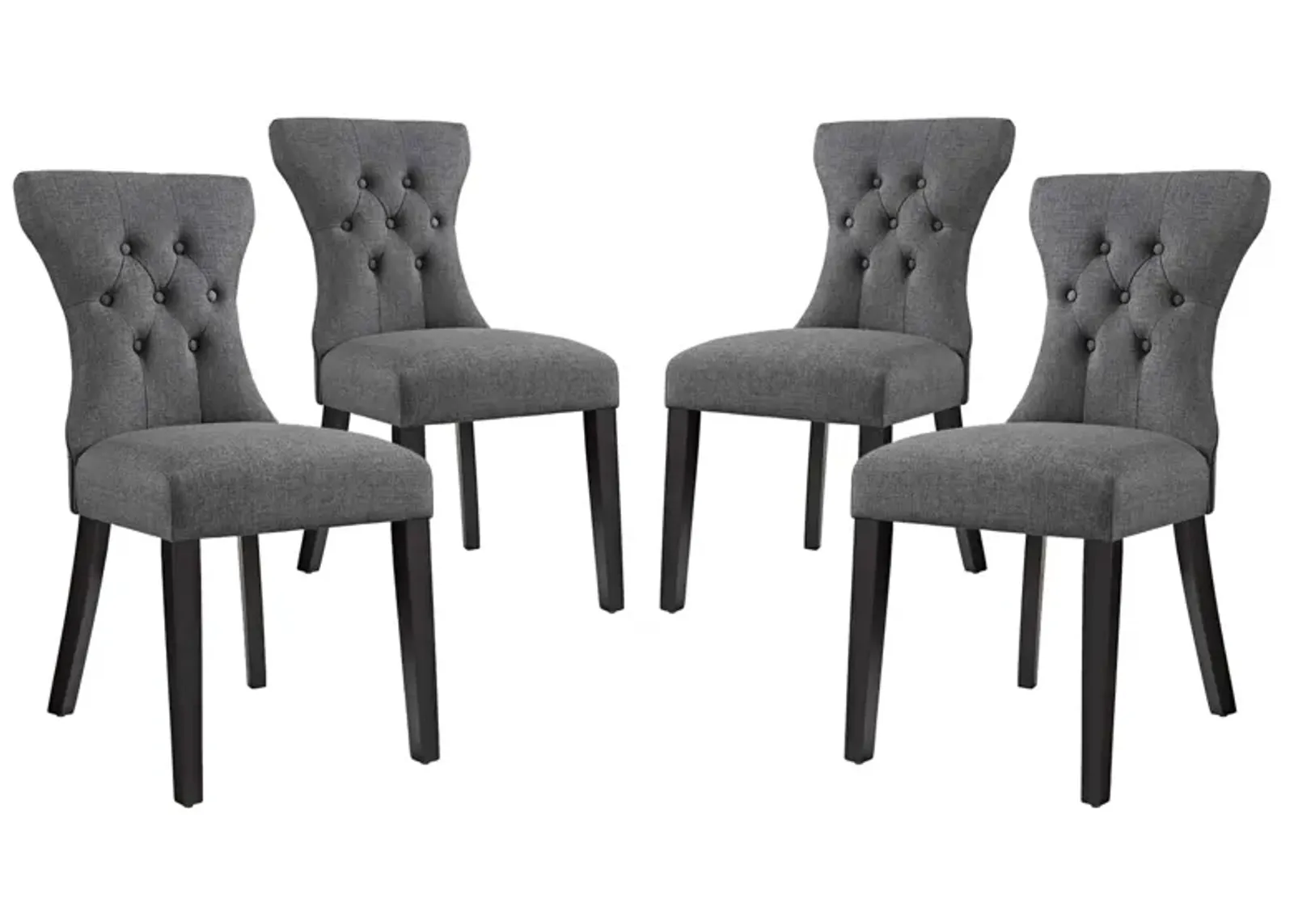 Silhouette Dining Side Chairs Upholstered Fabric Set of 4