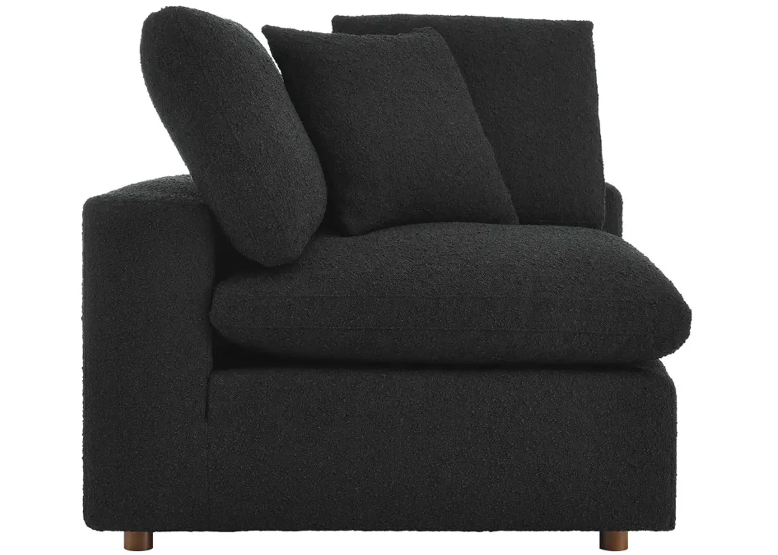 Commix Down Filled Overstuffed Boucle Fabric Corner Chair