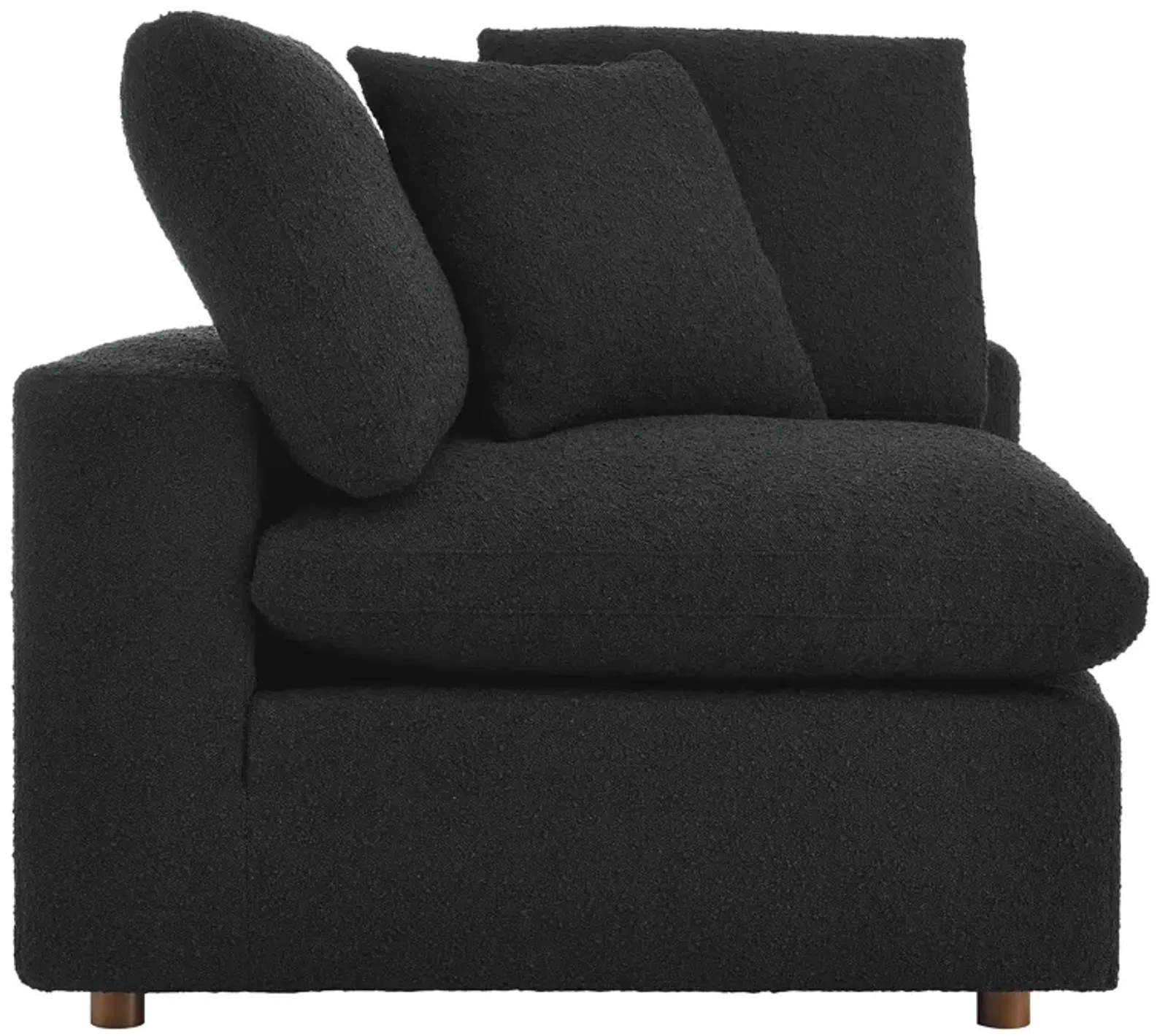 Commix Down Filled Overstuffed Boucle Fabric Corner Chair