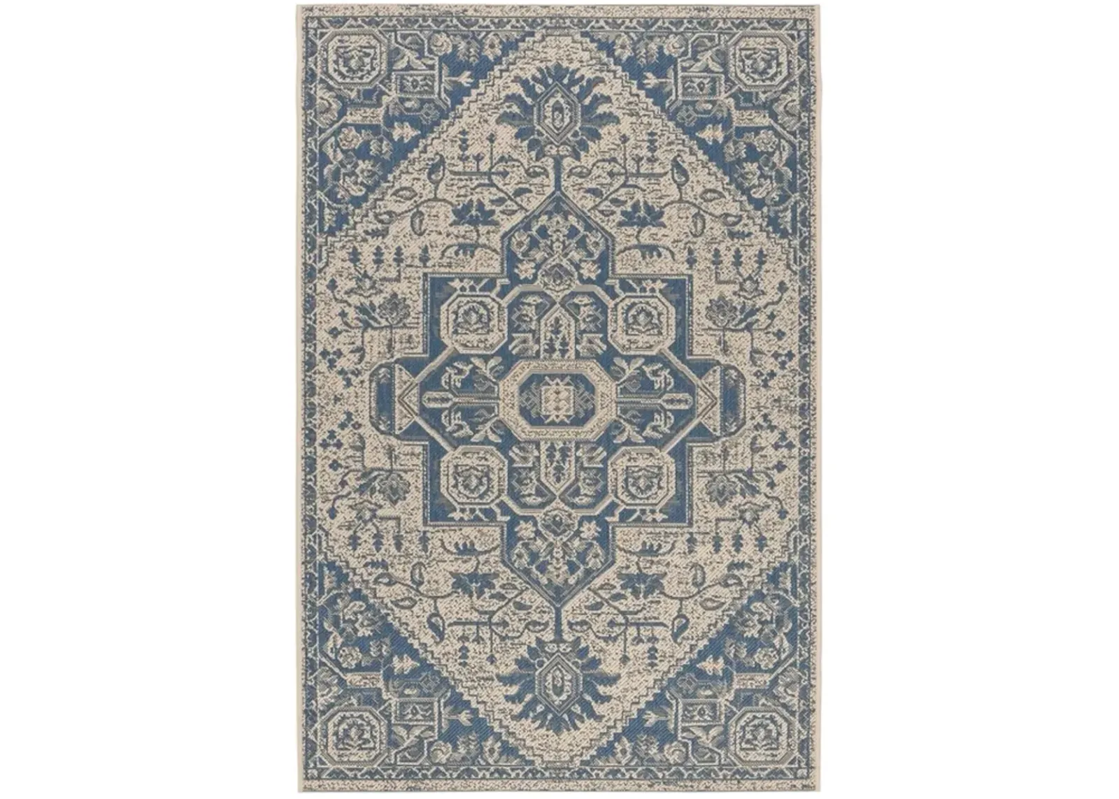 LINDEN 138 Collection LND138M-5 Blue / Creme 5'-3" X 7'-6"