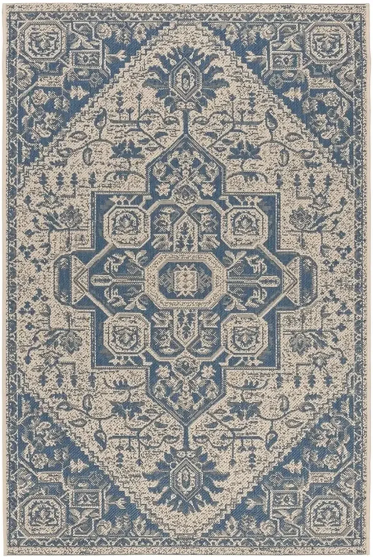 LINDEN 138 Collection LND138M-5 Blue / Creme 5'-3" X 7'-6"