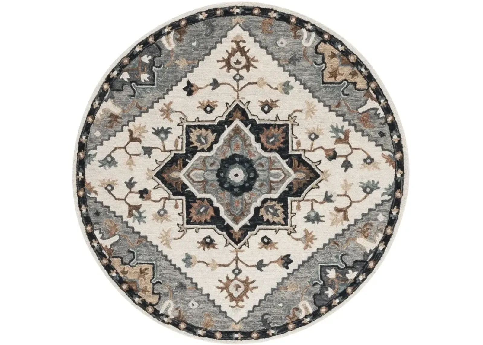 HERITAGE 552 IVORY  6' x 6' Round Round Rug