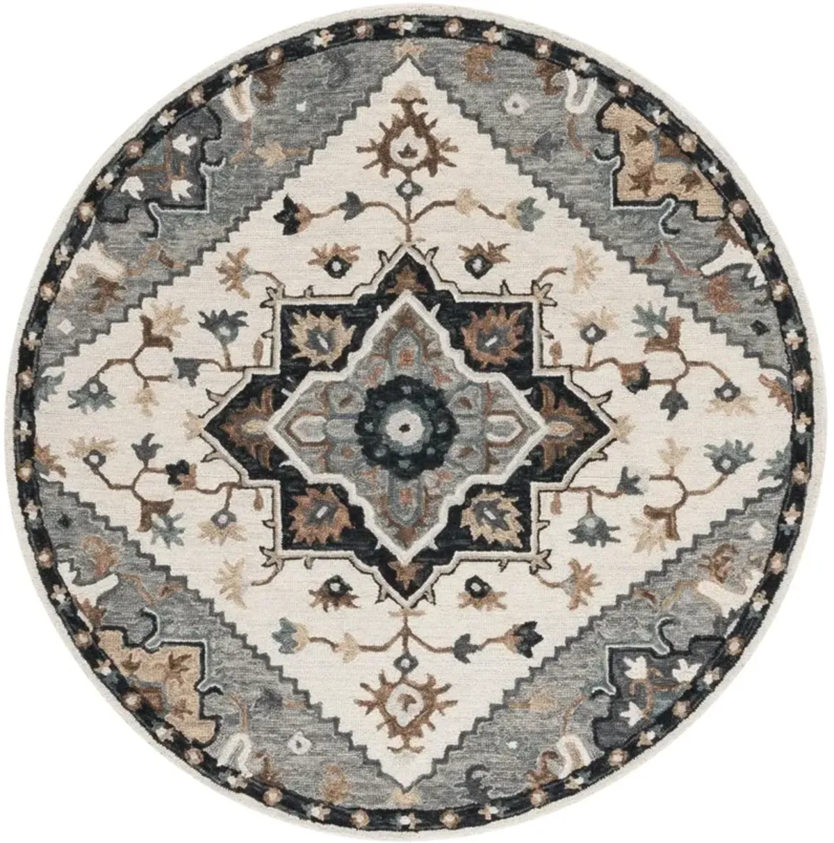 HERITAGE 552 IVORY  6' x 6' Round Round Rug