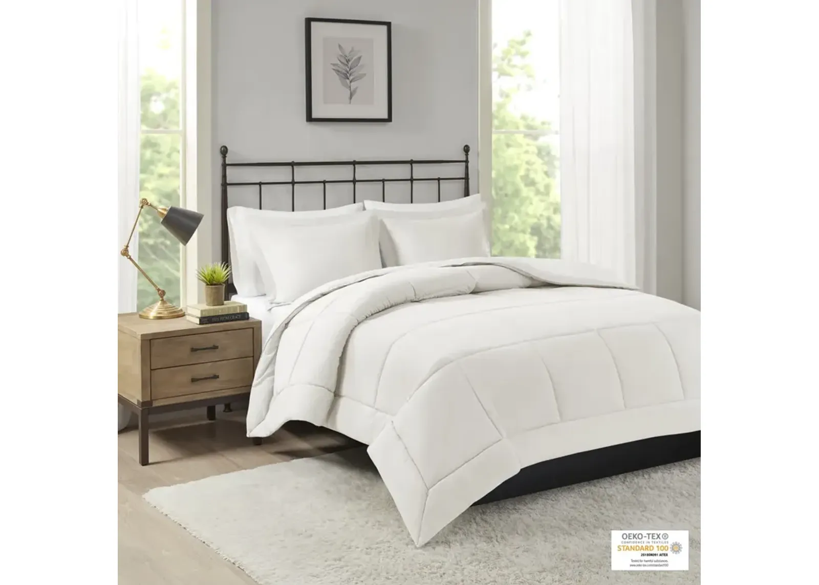 Madison Park Sarasota Ivory Microcell Down Alternative Comforter Mini Set