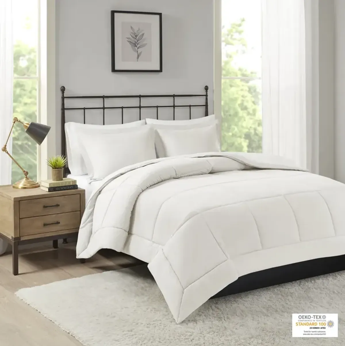 Madison Park Sarasota Ivory Microcell Down Alternative Comforter Mini Set