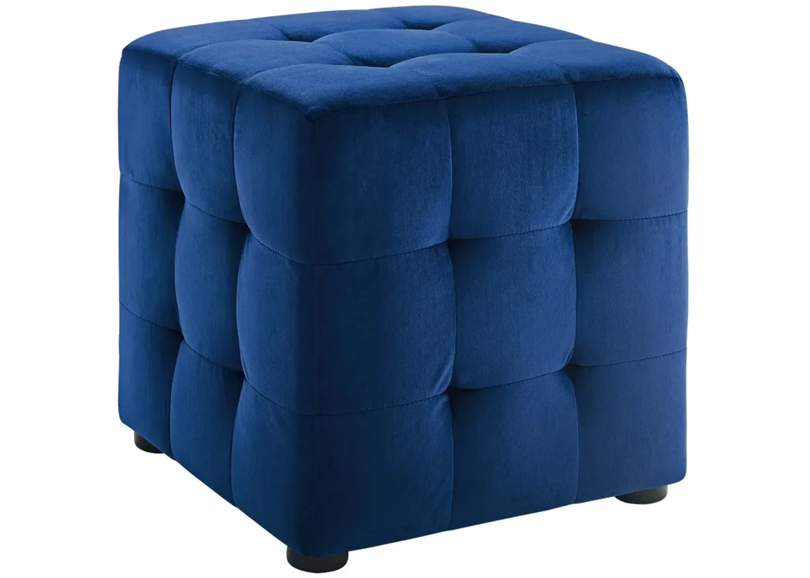 Contour Tufted Cube Performance Velvet Ottoman