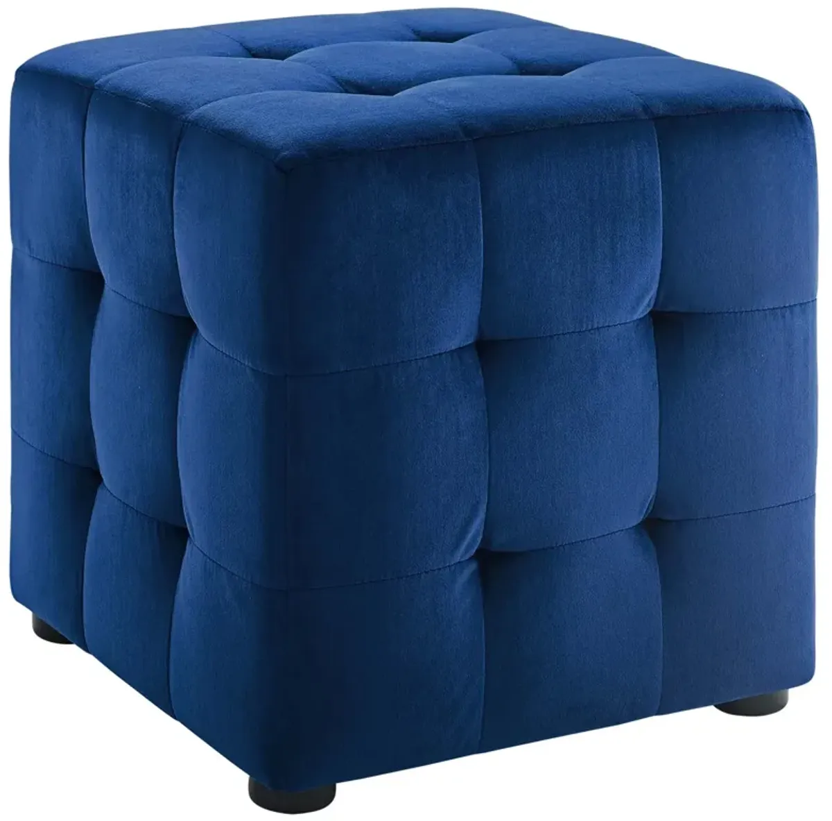 Contour Tufted Cube Performance Velvet Ottoman