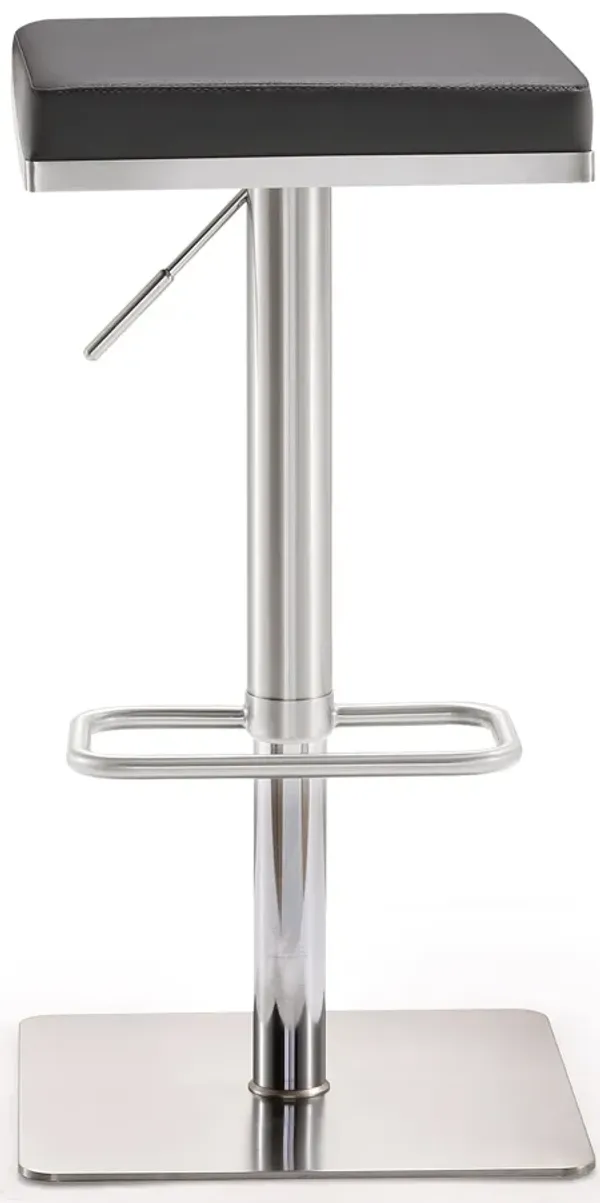 bari grey stainless steel adjustable barstool
