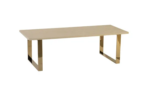 atlantic dining table, plated brass legs, bone, antler