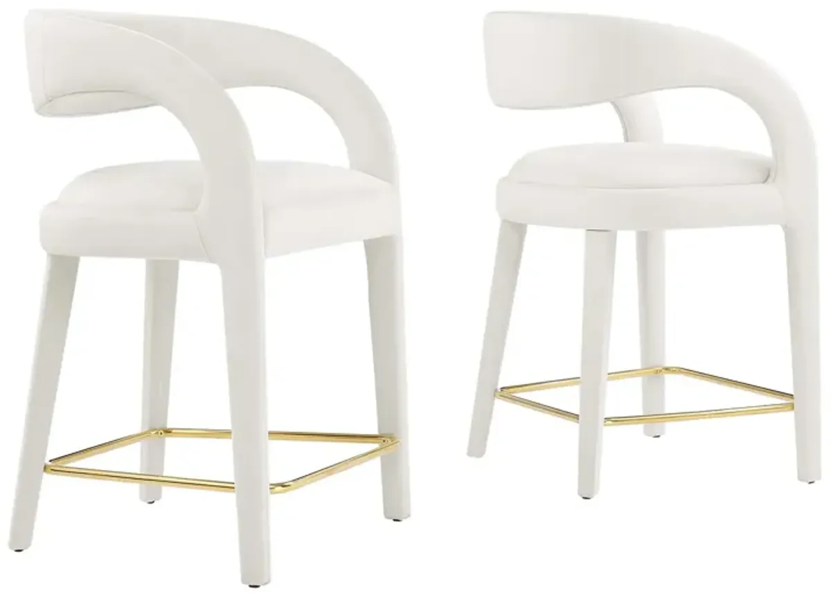 Pinnacle Performance Velvet Counter Stool Set of Two