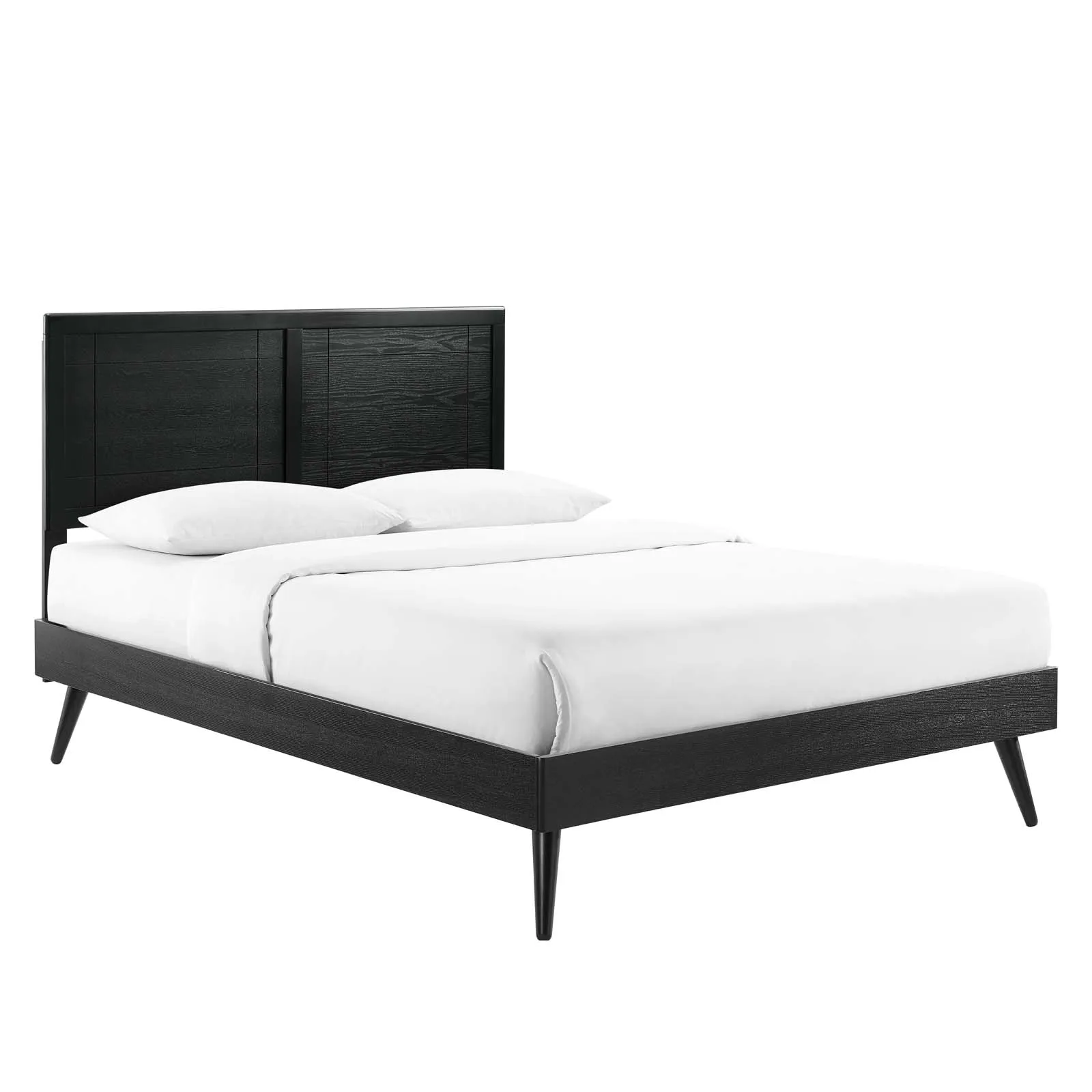 Marlee King Wood Platform Bed With Splayed Legs