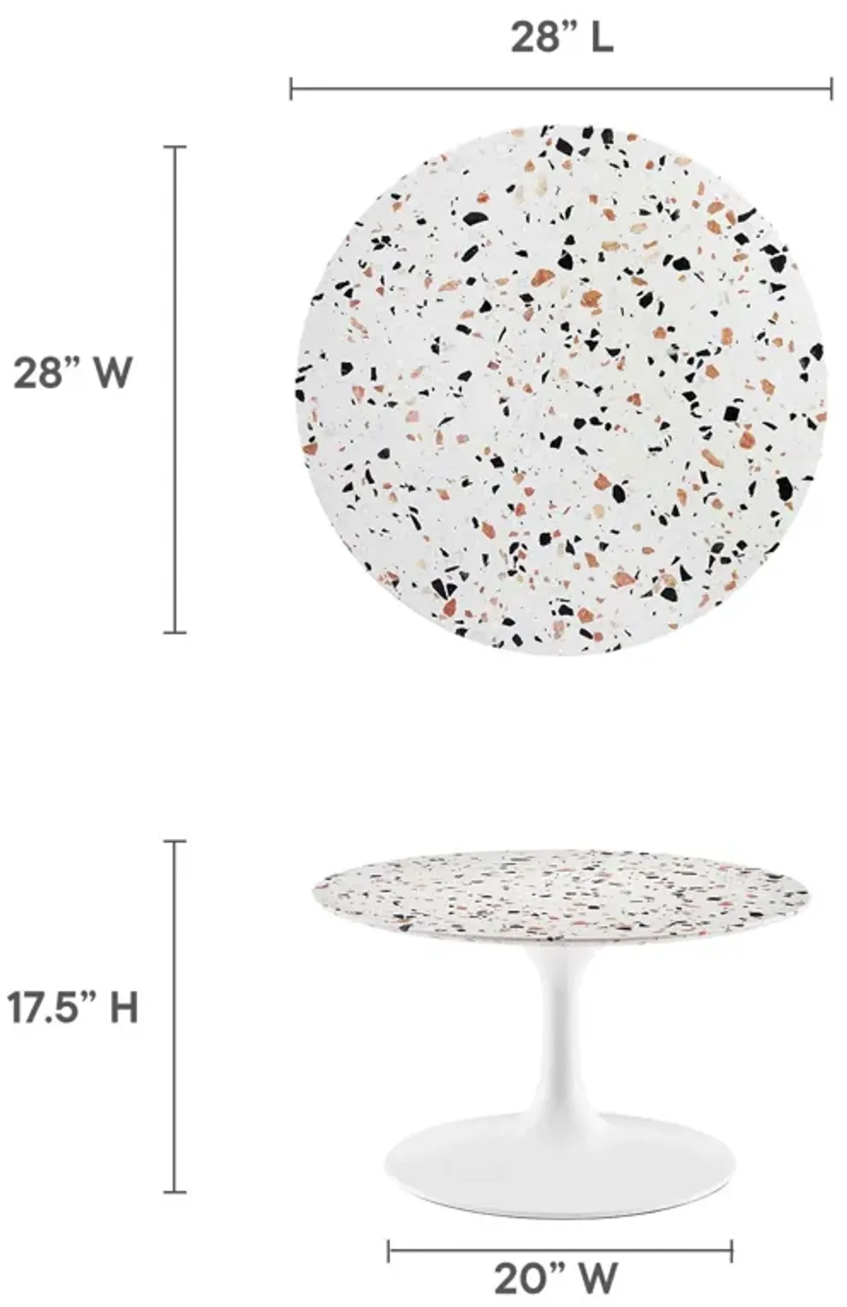 Lippa 28" Round Terrazzo Coffee Table