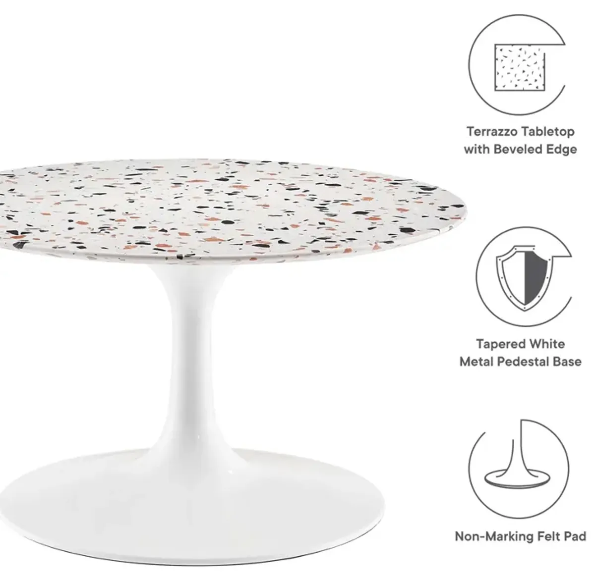 Lippa 28" Round Terrazzo Coffee Table