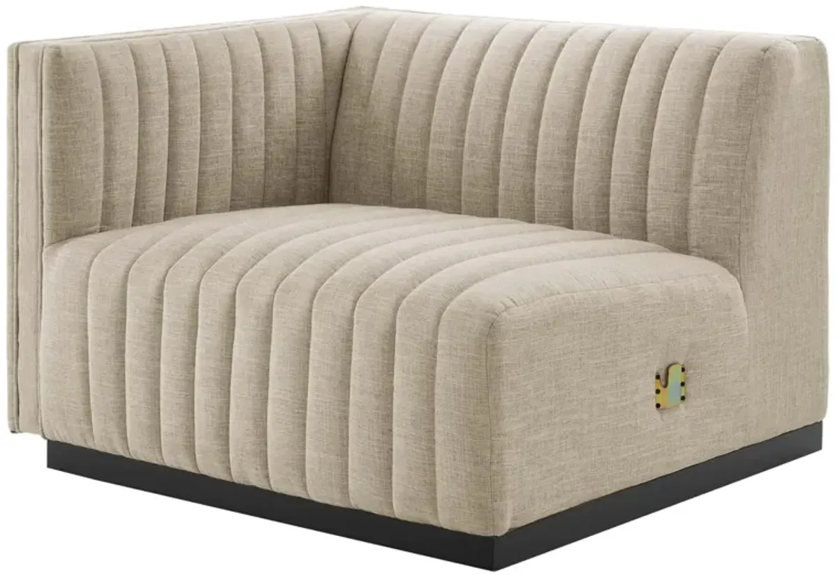 Conjure Channel Tufted Upholstered Fabric Loveseat