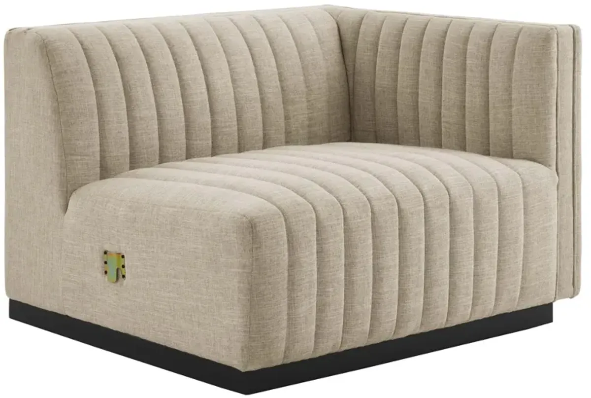 Conjure Channel Tufted Upholstered Fabric Loveseat