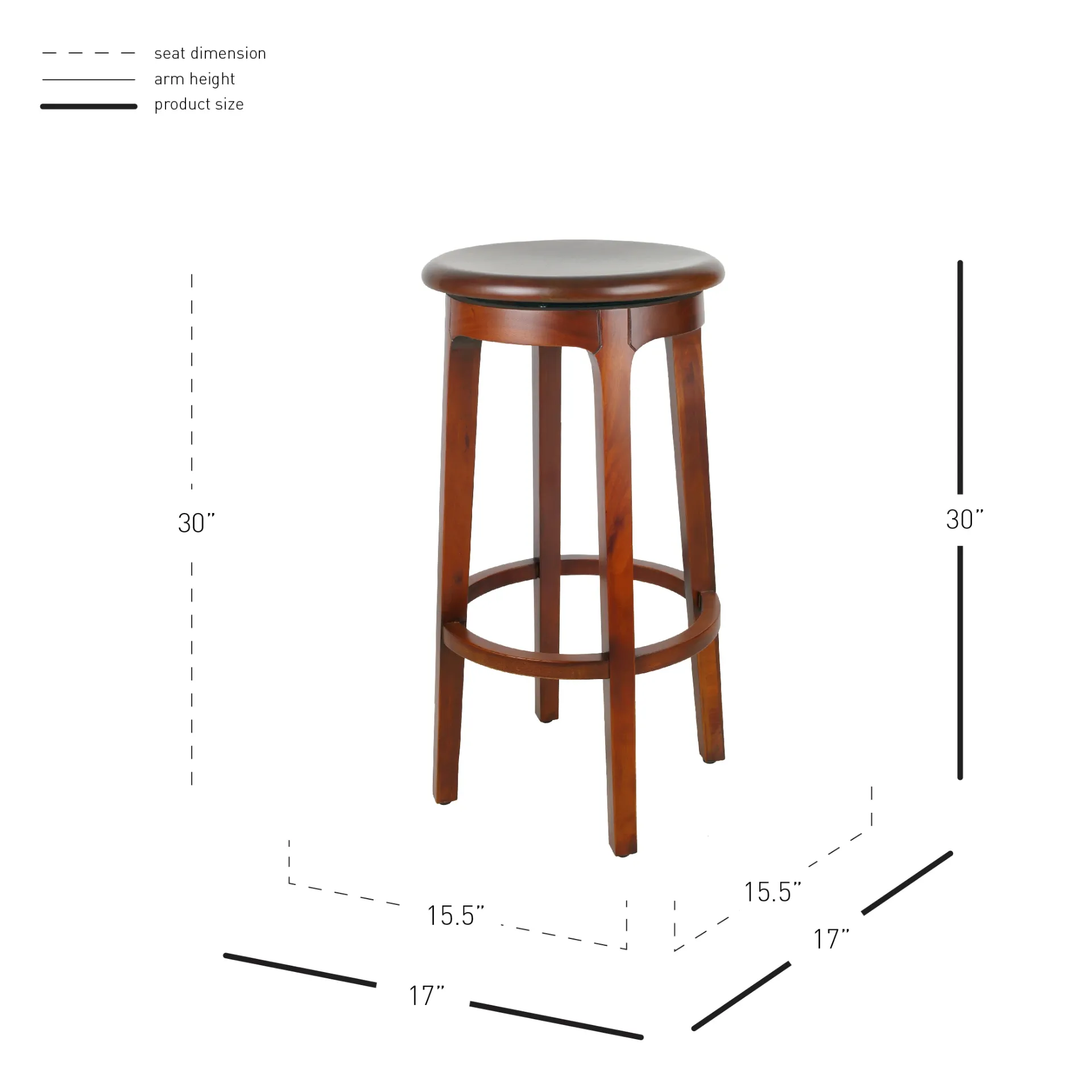 Foxy Mahogany Swivel Bar Stool, Cinnamon Brown