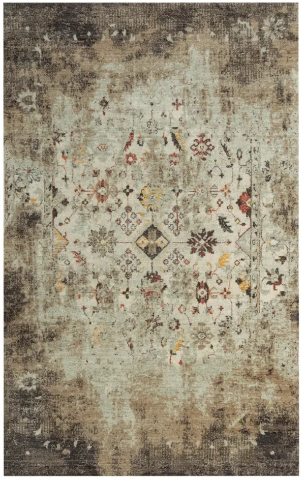 Ovation Beige/Brown distressed/classical N Z wool 2' x 3'  Rectangle Rug