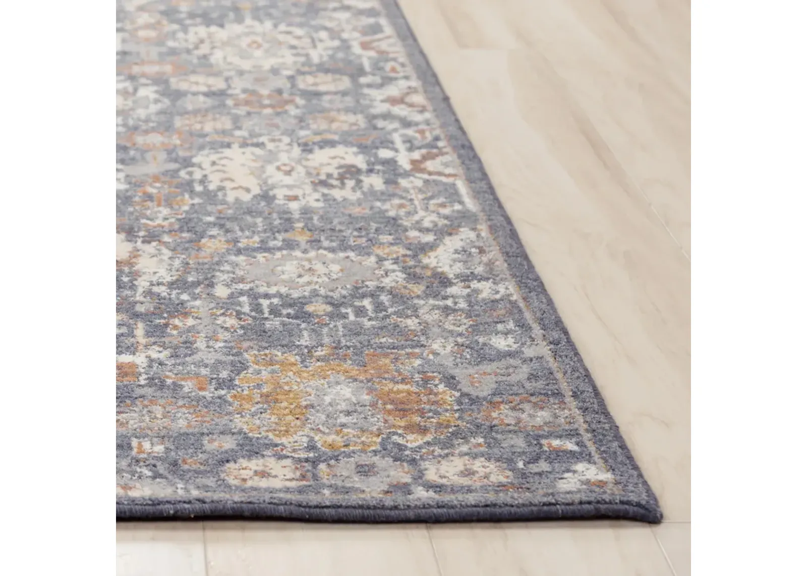 Ventura Blue Classic Persian Washed Wool 2'6" x 8' Runner Rug