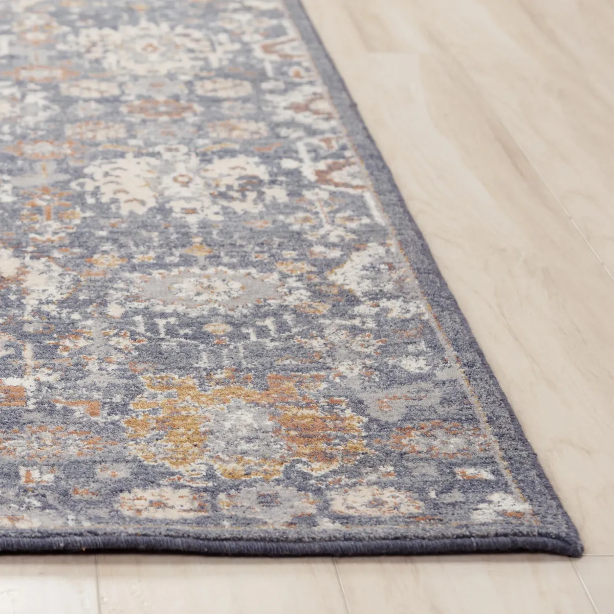 Ventura Blue Classic Persian Washed Wool 2'6" x 8' Runner Rug